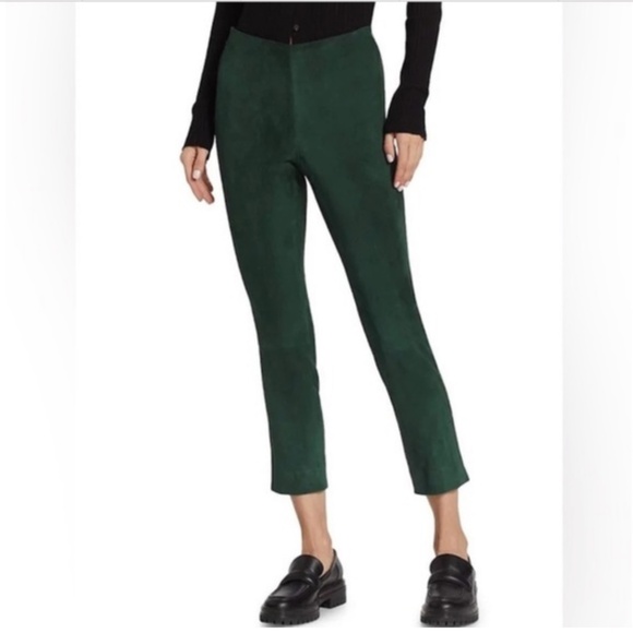 Vince Suede Split Hem Crop Pant Green - Picture 2 of 13